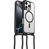 Image de Otterbox Coque React Series Necklace MagSafe pour iPhone 16 Pro, Coque de Protection Ultra Fine avec Collier réglable et Amovible, testé Selon Les Normes Militaires, Transparent/Noir