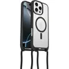 Image de Otterbox Coque React Series Necklace MagSafe pour iPhone 16 Pro Max, Coque de Protection Ultra Fine avec Collier réglable et Amovible, testé Selon Les Normes Militaires, Transparent/Noir