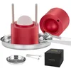 Image de VEVOR Presse à Glaçons Sphères de 61 mm Moule à Glaçon Rond en Alu Bac à Glaçons Ronds avec Pince Fabrication Rapide de Glaçons Boules pour Boissons Cocktails Whisky Café Soirées Pyjama Bars Rouge
