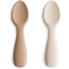 Image de Mushie Toddler Starter Spoons petite cuillère Natural/ Shifting Sand 12m+ 2 pcs