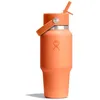 Image de Hydro Flask   Wide Flex Straw Travel Bottle 710ml (24 oz)   Étanche, isolée, compatible porte-gobelet   Garde les boissons froides 24 h   Bouchon à paille flexible   Nectar Orange