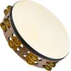Image de Meinl TAH2V-WB Tambourin Grelots en laiton martelé 2 rangées Bois et peau de chèvre Marron 25 cm