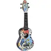 Image de Ortega Guitars Ukulélé Soprano coloré - Keiki K2 - Kit de démarrage incluant Accordeur, Courroie, 5 Médiators Medium et Sac à cordon - samurai (K2-SR)
