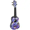 Image de Ortega Guitars Ukulélé Soprano coloré - Keiki K2 - Kit de démarrage incluant Accordeur, Courroie, 5 Médiators Medium et Sac à cordon - spaceman (K2-SP)