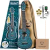 Image de Ortega Guitars Ukulélé Soprano Super Scale Acoustique   Série Keiki K2   Accessoires Inclus   Agathis / ABS, Kaléidoscope Bleu (K2SS-BKC)