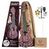 Image de Ortega Guitars Ukulélé Soprano Super Scale Acoustique   Série Keiki K2   Accessoires Inclus   Agathis / ABS, Kaléidoscope Rouge (K2SS-RKC)