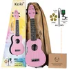 Image de Ortega Guitars Ukulélé Soprano Acoustique   Série Keiki K2   Accessoires Inclus   Agathis / ABS, Rose (K2-FYD)