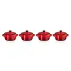 Image de Set 4 mini-cocottes céramique 10 cm Cerise Le Creuset