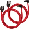 Image de Corsair Câble SATA gainé CORSAIR Premium - SATA 6Gbps, connecteur à 90°, Rouge, 60 cm
