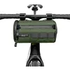 Image de ALMSTHRE Signature   Hunter Green | Sacoche de guidon de vélo à coque rigide avec fermetures éclair imperméables et sangles réglables | Sac de guidon de vélo léger, compatible avec les vélos de route,
