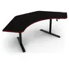Image de Arozzi Arena Angelo - Bureau Gaming en L avec Surface Mouse-Pad complète, Hauteur réglable 71-81 cm, Gestion des câbles et Support moniteurs. Surface Lavable - Noir