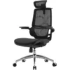 Image de SIHOO M59S Ergonomische bureaustoel, schrijftafelstoel met 3D-gecoördineerde opklapbare armleuningen, computerstoel met dubbele rugconstructie en adaptieve dynamische lendensteun(Zwart)