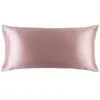Image de SLIP Taie d'oreiller en 100 % soie de mûrier 22 mommes, 40 x 80 cm, motif pétal, avec fermeture éclair, respirante, idéale pour les personnes allergiques, rose