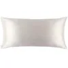 Image de SLIP Taie d'oreiller en 100 % soie de mûrier 22 mommes, 40 x 80 cm, design pétal, avec fermeture éclair, respirante, idéale pour les personnes allergiques, blanche