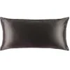 Image de SLIP Taie d'oreiller en 100 % soie de mûrier 22 mommes, 40 x 80 cm, design pétal, avec fermeture éclair, respirante, idéale pour les personnes allergiques, gris foncé