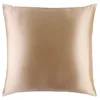 Image de SLIP Taie d'oreiller en 100 % soie de mûrier 22 mommes, 80 x 80 cm, motif pétal, avec fermeture éclair, respirante, idéale pour les personnes allergiques, caramel