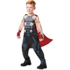 Image de RUBIE'S Avengers Officiel - Déguisement Classique Thor Enfant - Taille L - 7-8 ans - 117 à 128 cm - Costume Combinaison Bleue et Cape Rouge - Pour, Carnaval - Idée Cadeau de
