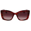 Image de KARL LAGERFELD Women's Sunglasses KL6139S - Striped Red with Gradient Brown Lens