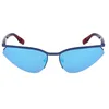 Image de KARL LAGERFELD Unisex Adult Sunglasses KL352S - Dark Blue with Solid Blue Violet Mirror Lens