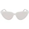 Image de Calvin Klein Jeans CKJ23658S 100 White Sunglasses Woman Iniettato, Cat Eye, 56