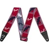 Image de Fender©"Weighless  Monogram Sangle pour Guitare et Basse - 5cm de large - Rouge/Blanc/Noir