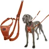 Image de Harnais Anti-Traction HALTI - pour Que Votre Chien arrête de Tirer sur sa Laisse, Réfléchissant, Sangle de poitrail et des Pattes Avant rembourrée, Harnais pour Grand Chiens (Taille L, Orange Brûlé)