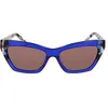 Image de Dkny DK547S 425 Cobalt/Bone Tortoise Sunglasses Woman Acetato, Cat Eye, 55