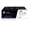 Image de HP 128A CF371AM Pack de 3, Toners Authentiques, Imprimantes LaserJet Pro, Multicolore (Cyan/Magenta/Jaune) Multi-Pack