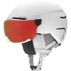 Image de Atomic Savor Visor Photo Casque De Ski À Visière, Bruyère Blanche, Taille M, Absorption Maximale Des Chocs, Système De Ventilation Active Aircon, Miroir Haut De Gamme Pour Une Visibilité Parfaite