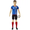 Image de Barbie Poupée Ken Footballeur avec Queue de Cheval Blonde, Maillot n° 10, Balle de Foot, Chaussures à Crampons et Chaussettes Hautes, Jouet Enfant, Dès 3 Ans, HCN15
