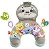 Image de Fisher-Price Mon Coussin d’Éveil Musical Paresseux Tout Rond, avec Musique et Vibrations pour Aider bébé à Jouer sur Le Ventre, dès la Naissance, GRR01