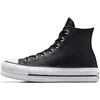 Image de Converse Femme Chuck Taylor All Star Platform Leather High-top Shoes, Noir Noir Blanc, 38 EU
