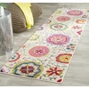 Image de SAFAVIEH Tapis Boho pour Salon, Salle à Manger, Chambre à Coucher - Monaco Collection, Tapis à Poil Court, Ivoire et Multi, 76 X 183 cm