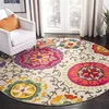 Image de SAFAVIEH Tapis Boho pour Salon, Salle à Manger, Chambre à Coucher - Monaco Collection, Tapis à Poil Court, Ivoire et Multi, 200 x 200 cm