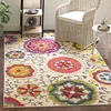 Image de SAFAVIEH Tapis Boho pour Salon, Salle à Manger, Chambre à Coucher - Monaco Collection, Tapis à Poil Court, Ivoire et Multi, 200 x 200 cm
