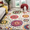 Image de SAFAVIEH Tapis Boho Pour Salon, Salle à manger, Chambre à coucher - Monaco Collection, Tapis à poil court, Ivoire et Multi, 91 X 152 cm
