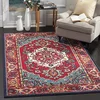 Image de SAFAVIEH Tapis Boho pour Salon, Salle à Manger, Chambre à Coucher - Monaco Collection, Tapis à Poil Court, Rouge et Turquoise, 91 X 152 cm