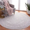 Image de SAFAVIEH Tapis Rond 122 cm Rond - Adirondack Collection - Design Traditionnel, Ivoire & Argent, Mélange Synthétique Entretien Facile, Idéal pour Salon, Chambre, Bureau