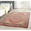 Image de SAFAVIEH Tapis Traditionnel pour Salon, Salle à Manger, Chambre à Coucher - Mahal Collection, Tapis à Poil Court, Bleu Marine et Rouge, 91 X 152 cm