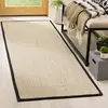 Image de SAFAVIEH Tapis en Fibres Naturelles Salon, Salle à Manger, Chambre à Coucher - Natural Fiber Collection, Tapis à Poil Court, Naturel et Noir, 76 X 183 cm