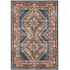 Image de SAFAVIEH Tapis Traditionnel Pour Salon, Salle à manger, Chambre à coucher - Bijar Collection, Tapis à poil court, Bleu roi et rouille, 160 X 229 cm
