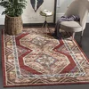 Image de SAFAVIEH Tapis Traditionnel Pour Salon, Salle à manger, Chambre à coucher - Bijar Collection, Tapis à poil court, Rouge et rouille, 160 X 229 cm