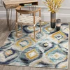Image de SAFAVIEH Tapis Boho Pour Salon, Salle à manger, Chambre à coucher - Monaco Collection, Tapis à poil court, Bleu et Multi, 244 X 335 cm