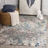 Image de Safavieh Tapis Boho pour Salon, Salle à Manger, Chambre à Coucher - Monaco Collection, Tapis à Poil Court, Gris et Bleu Clair, 155 X 231 cm
