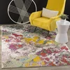 Image de Safavieh Tapis Abstrait pour Salon, Salle à Manger, Chambre à Coucher - Watercolor Collection, Tapis à Poil Court, Vert et Fuchsia, 76 X 122 cm