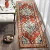Image de Safavieh Tapis Boho pour Salon, Salle à Manger, Chambre à Coucher - Monaco Collection, Tapis à Poil Court, Orange et Bleu Clair, 76 X 183 cm