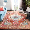 Image de SAFAVIEH Tapis Boho pour Salon, Salle à Manger, Chambre à Coucher - Monaco Collection, Tapis à Poil Court, Orange et Bleu Clair, 91 X 152 cm