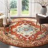 Image de SAFAVIEH Tapis Boho pour Salon, Salle à Manger, Chambre à Coucher - Monaco Collection, Tapis à Poil Court, Orange et Bleu Clair, 201 X 201 cm