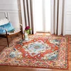 Image de SAFAVIEH Tapis Boho pour Salon, Salle à Manger, Chambre à Coucher - Monaco Collection, Tapis à Poil Court, Orange et Bleu Clair, 213 X 213 cm