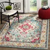 Image de SAFAVIEH Tapis Boho pour Salon, Salle à Manger, Chambre à Coucher - Monaco Collection, Tapis à Poil Court, Bleu Clair et Fuchsia, 155 X 231 cm